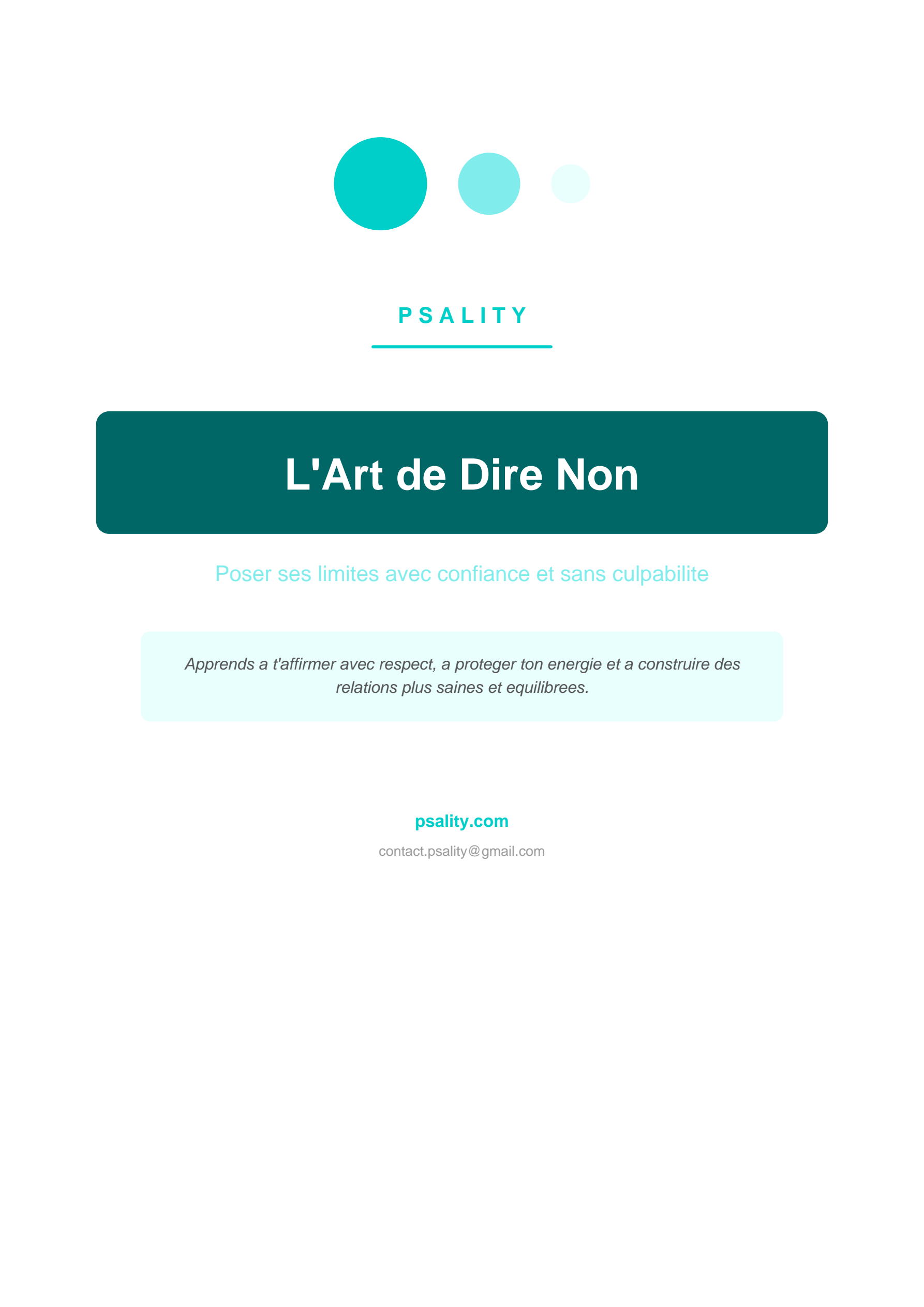 L'Art de Dire Non