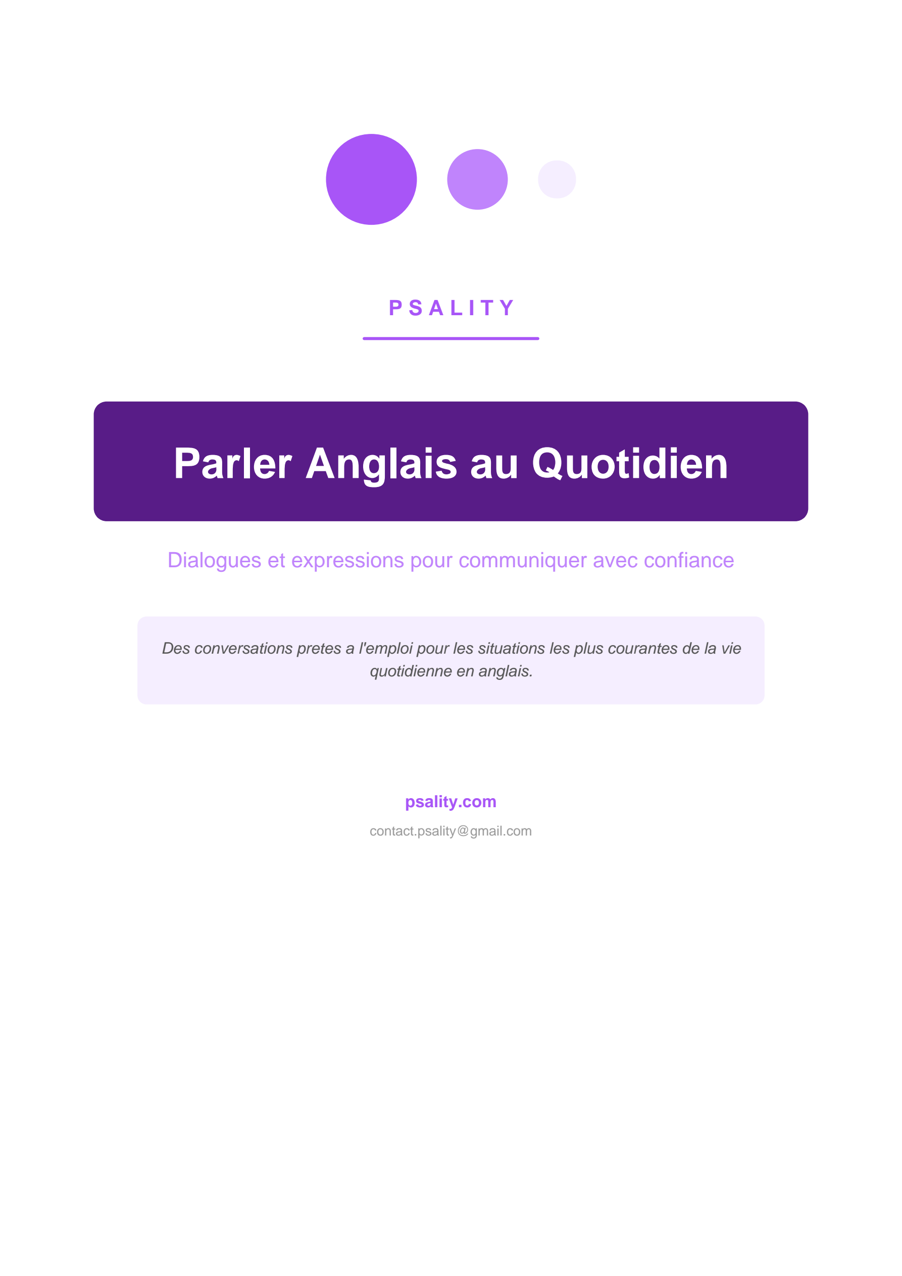 Parler Anglais au Quotidien